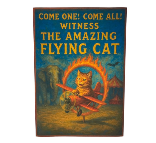 Circus posters cat flying - posters,