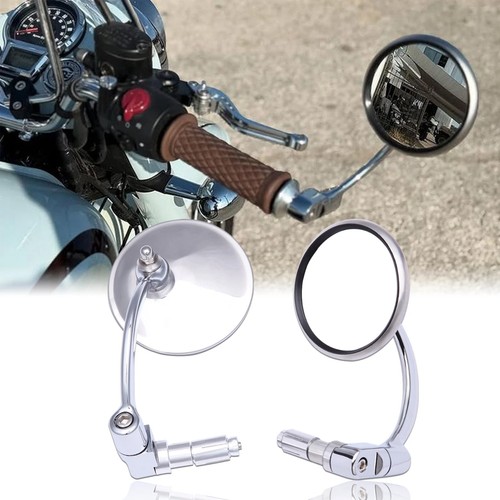 Chrome bar end rearview - chrome, 7/8"