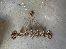 VTG Ornate Gold 5 Arm Wall Sconce Candelabra 31” Chains Castlecore Medieval