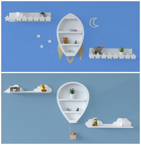 White wooden hanging wall - white,