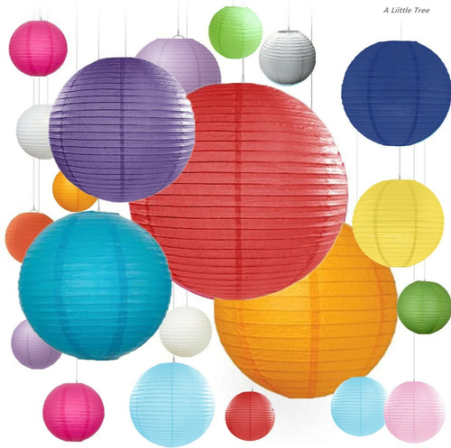 21pcs mix paper lanterns - 21pcs,