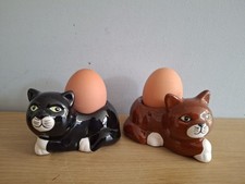 CAT EGG CUPS  - SET OF