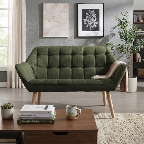 Elegant green seater - sofa, in