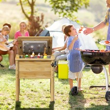 51 L Outdoor Beverage Cooler Ice Chest with Drainage Cap-Natural