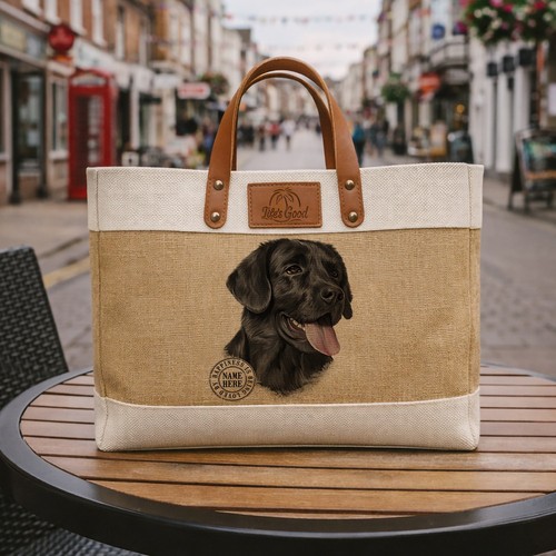 Black labrador tote bag large - labrador,
