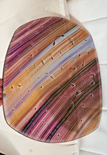Unique ' One Off ' Jo Downs Large Amber/ Purple Glass Platter / Plate ~ 2015