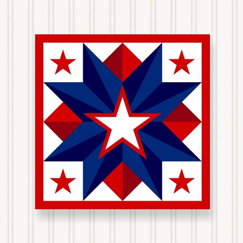 Barn quilt square - barn, 8