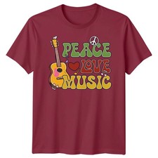 Peace Love Music Guitar Hippy