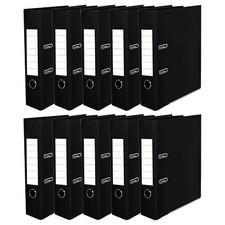 10 x A4 Lever Arch Files 75mm Paper Storage BLACK Archive Legal Document Folders