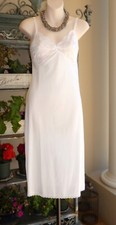Vintage Charnos White Silky Glossy Nylon & Lace Full Slip, Petticoat UK 12 (037)