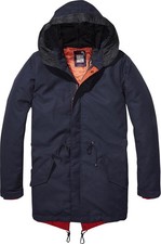 Scotch and Soda Men’s Amsterdam Blau Hydrus Parka - Double layer, Size L