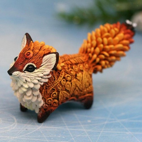 Foxes statue resin - statue,