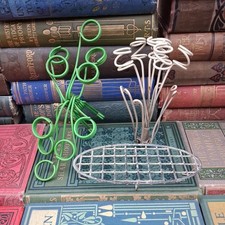 3 Vintage Wire Flower Frogs Arrangers  One Green