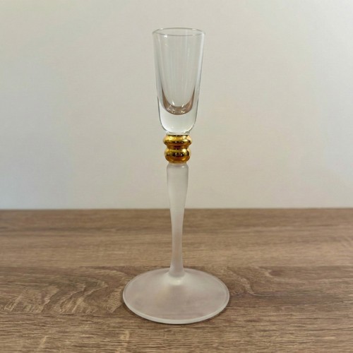 Vintage frosted glass stem - glass,