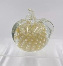 Fare Marcolin Konstglas Ronneby Sweden 24K Gold Bullicante Art Crystal Apple