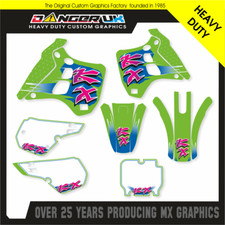 KAWASAKI KX 125 250 1990 1991 RETRO FULL MOTOCROSS GRAPHICS STICKER KIT