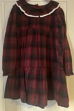 Girls Red Tartan Dress Age 7-8
