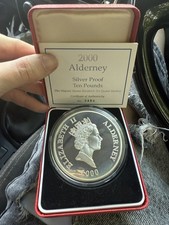 2000 alderney silver proof - 2000, ten