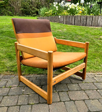 Vintage Armchair 1968 Habitat Campus Highback Beechwood Orange Terence Coran