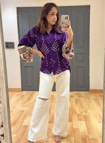 Royal purple bandhani print - royal,
