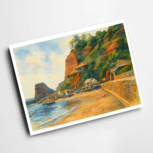 Print dawlish boat - dawlish., cove