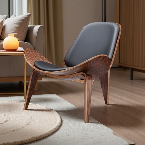 Hans wegner style shell lounge - shell,