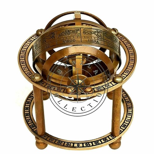 Antique brass armillary sphere - brass,
