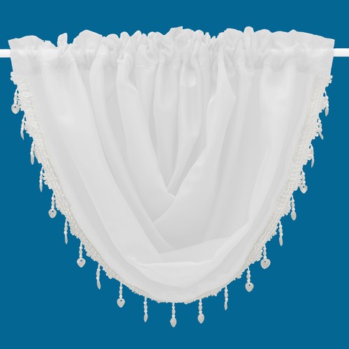 Crystal beaded voile - voile, swags