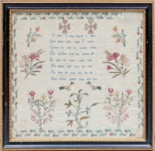Antique fine needlework verse - fine,