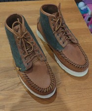 Sebago Ranger Mid Wool Moc Boots Brown Leather Wool Vibram Sole UK 8 EU 42