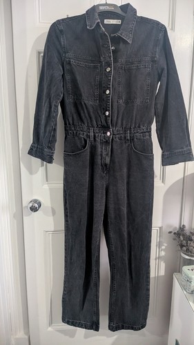 Zara black denim cotton - black,