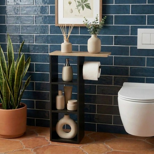 Black wood free standing - black,