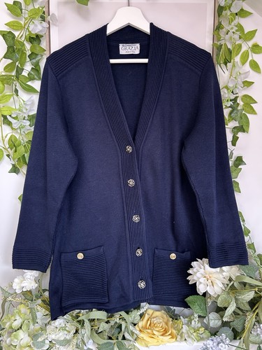 Vintage grazia italy navy - navy, wool