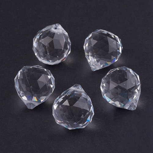 5pcs clear faceted - clear,