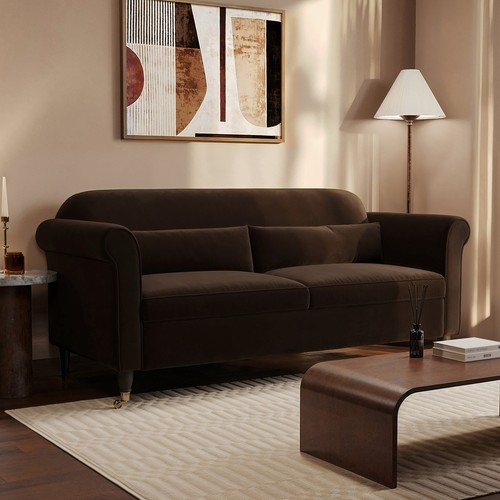Chocolate brown velvet - brown, 3
