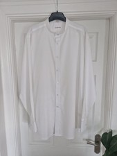 NEW MENS WHITE DISLEY-HERITAGE, COLLARLESS GRANDAD SHIRT. SIZE LARGE LONG LENGTH