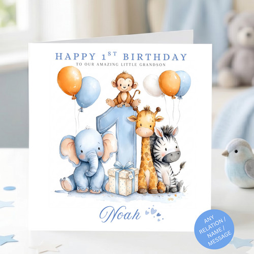 Personalised 1st birthday card - personalised,