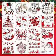 Christmas Stencils Cake Craft Window Decor Reusable Washable Template Tree Santa