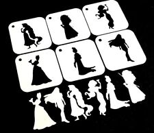 PRINCESS Set of 6pcs Reusable Stencils Party Decoration Paint Cards Craft Icing
