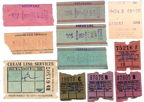 Bus tickets cream - bus,