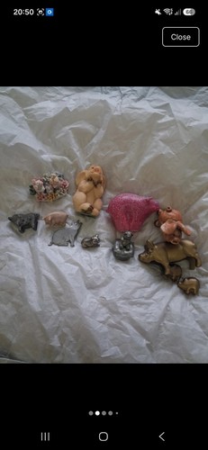 Pig ornaments brass - ,, ceramic