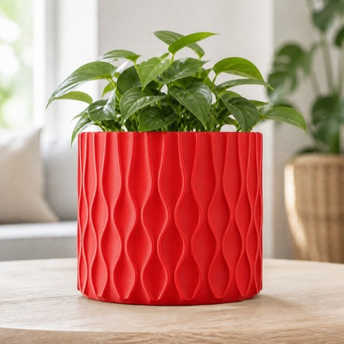 Modern wave plant pot cover - modern,