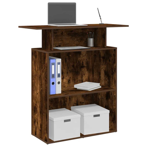 Reception desk smoked oak - reception,