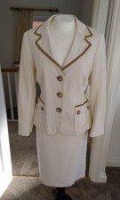 HOBBS SUIT SIZE 14 LINEN AND SILK MIX, SKIRT/JACKET
