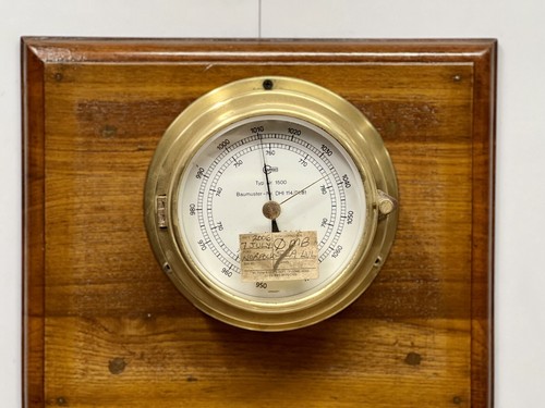Vintage german brass barometer - vintage,