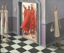 SARAH JANE SZIKORA ORIGINAL PAINTING TALENTED ARTIST TITLED * GOING DOWN *