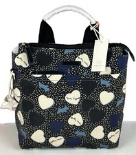 Radley Backpack Bag Medium HEARTS Black and Multicoloured Oilskin New RRP 115