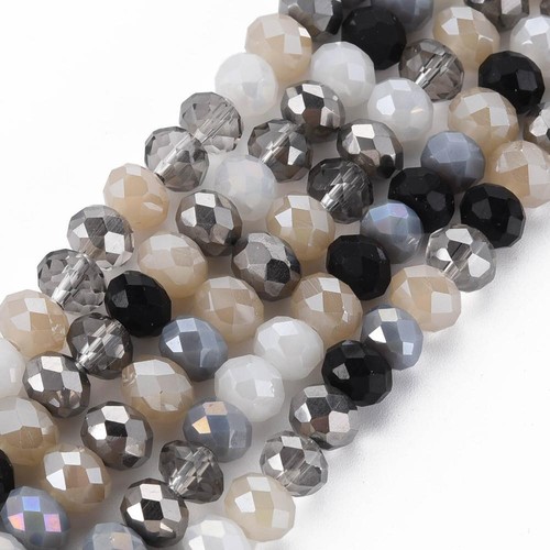 Faceted glass rondelle - rondelle, abacus