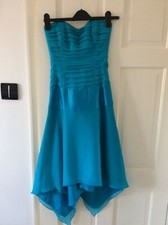 Womens CHARAS Unique, Designer Size 10 Delicate Prom/Event Dress Teal Tie Back 