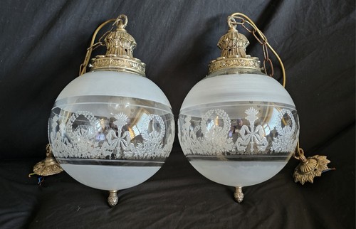 Pair vintage round glass - pair, of
